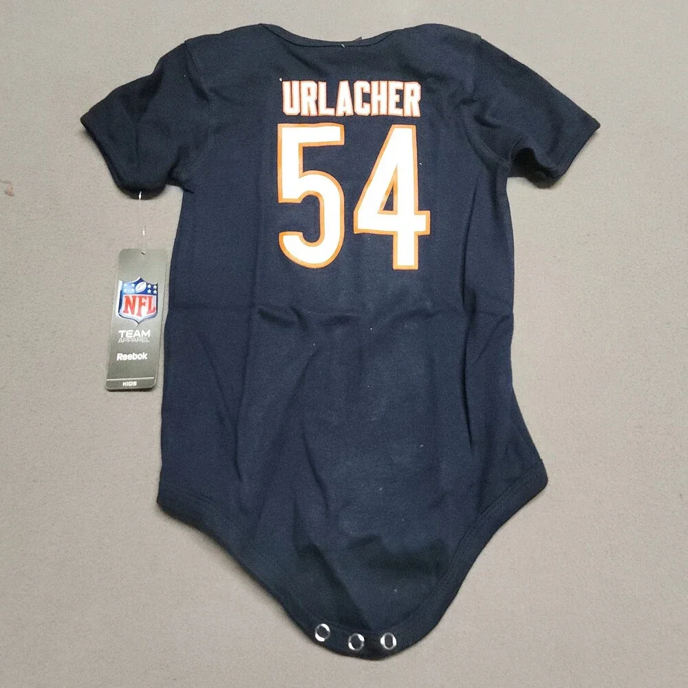 Reebok Nfl Brian Urlacher 54 Chicago Bears Infant Bodysuit 24M Cotton Navy 153